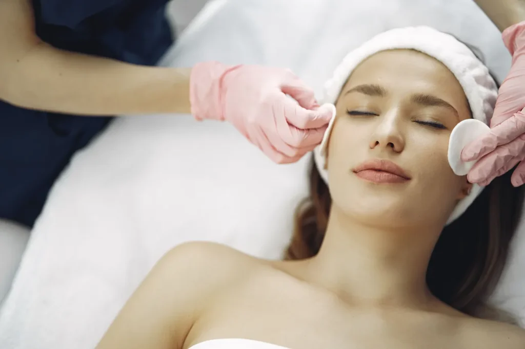 Client receiving an aesthetic facial treatment at a Phoenix clinic