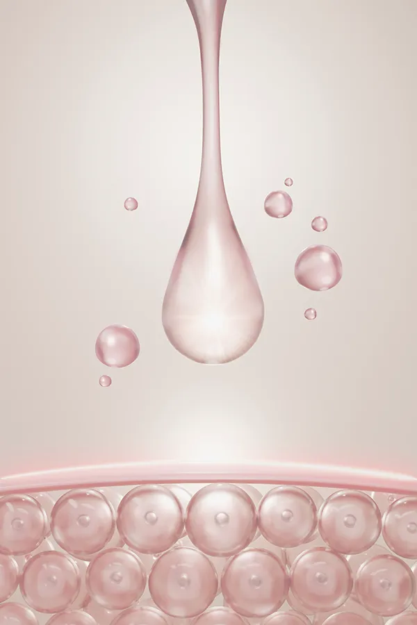 Glutathione-Antioxidant-Injections-Treatment 3D illustration of liquid drops being absorbed into skin cells. Get glutathione antioxidant injections from Blessed Beauty Boutique in Greater Phoenix.