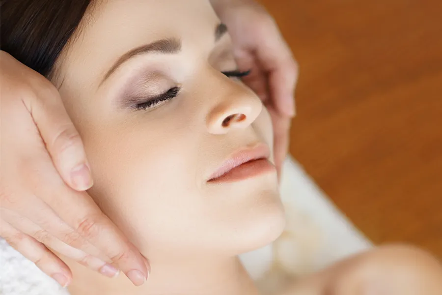 Lymphatic-Drainage-Massage-Clinic A woman getting her lymph nodes massaged. Schedule Lymphatic Drainage Massage from Blessed Beauty Boutique in Greater Phoenix.