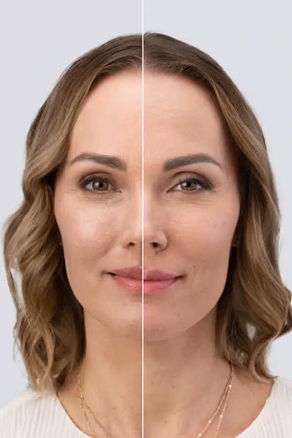 RHA-Fillers-Treatment A beautiful smiling woman with long brown hair. Schedule RHA filler treatments from Blessed Beauty Boutique in Greater Phoenix.